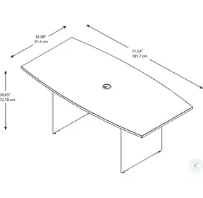 Mocha Cherry 72" Boat Top Conference Table