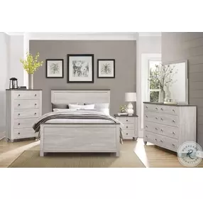 Nashville Antique White And Brown Mirror