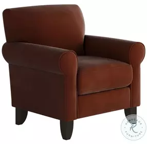 Bella Burnt Orange Rolled Arm Accent Chair