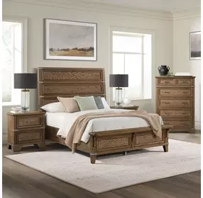 Forge Weathered Chestnut Queen Panel Bed