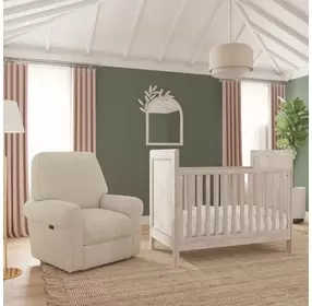 Savannah Natural Upholstered Rocker Power Recliner with USB Charging