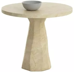 Kline Natural 34" Round Concrete Top Outdoor Bistro Table