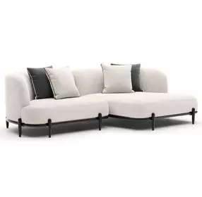 Madera Oatmeal 2 Piece Modular RAF Chaise Sectional with Pillows