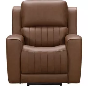 Pierce Homerun Cinnamon Leather Zero Gravity Power Recliner with Power Lumbar and USB Charging