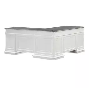 Roanoke White L-Shaped Home Office Set