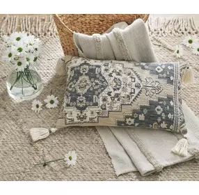 Winbury Beige and Blue Accent Pillow