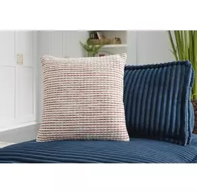 Nashlin White and Red Accent Pillow