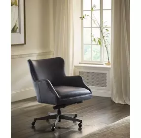 Blake Venetian Blue Leather Upholstered Executive Chair