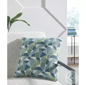 Seanow Next Gen Nuvella Green Turquoise And White Performance Fabric Pillow Set Of 4