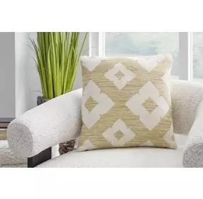 Brockner Next Gen Nuvella Yellow and Beige Performance Fabric Outdoor Accent Pillow