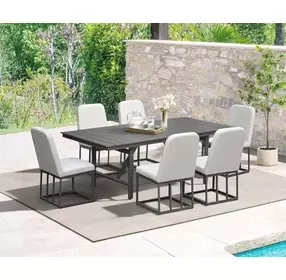 Nash Outdoor Dining Gray Upholstered Outdoor Side Chair Set of 2