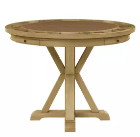 Rylie Natural Round Game Top Counter Height Dining Room Set