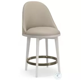 Another Round Ivory and Moonstone Swivel Counter Height Stool