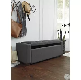 Cortwell Gray Storage Bench