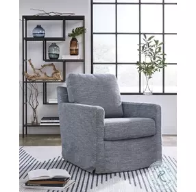 Nenana Next Gen Nuvella Denim Performance Fabric Swivel Glider Accent Chair