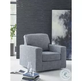 Olwenburg Denim Swivel Accent Chair