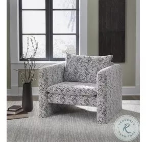 Kenbell Black And White Accent Chair
