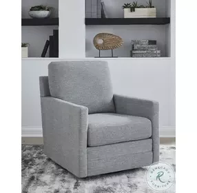 Freybourne Next Gen Nuvella Pewter Performance Fabric Swivel Accent Chair
