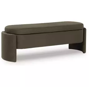 Vavuniya Brown Upholstered Accent Storage Bench