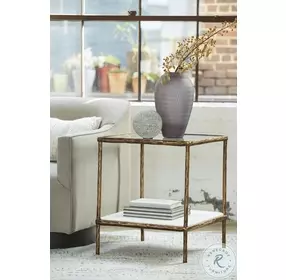 Ryandale Antiqued Brass Tone Accent Table