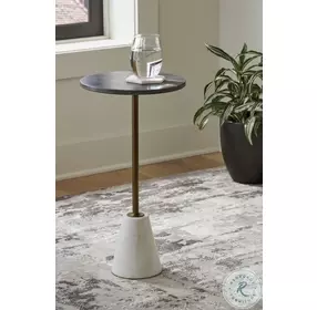 Caramont Black And White 12" Accent Table