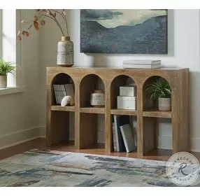 Luzmanacy Natural Brown Console Sofa Table