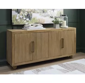 Niam Light Antique Beige 4 Door Accent Cabinet