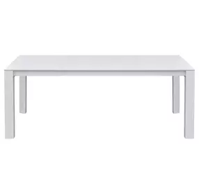 Alexa Outdoor Dining White Outdoor Rectangular Stone Top Dining Room Set