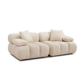Calliope Off White Performance Velvet 79" Modular Loveseat
