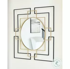 Oceanal Black And Gold Accent Mirror