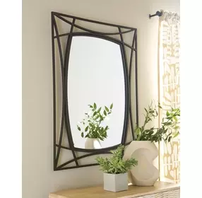 Freenville Black Rectangular Accent Wall Mirror