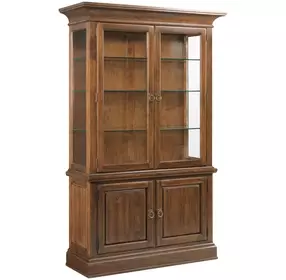 Connell Heritage Maple 4 Door China Cabinet with LED Light
