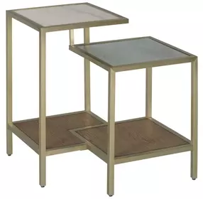 Hidden Treasures Beige and Gold Freeform Accent Table
