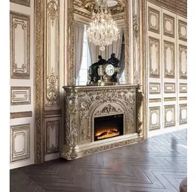 Danae Antique Silver Rectangular Electric Fireplace