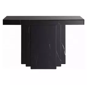 Drisana Black Rectangular Glass Top Console Table