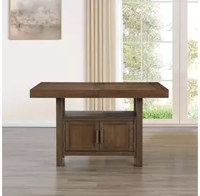 Garland Brown 80" Extendable Rectangular Counter Height Table with Storage