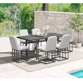 Navarro Outdoor Dining Mocha Outdoor 80" Rectangular Counter Height Table
