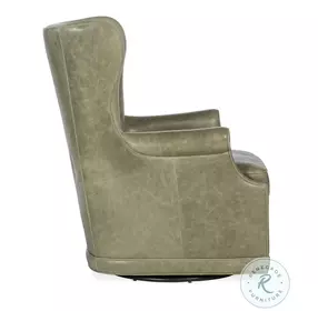 Mai Bellaire Tranquil Sage Leather Swivel Club Chair