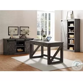 Avondale Rustic Gray 60" Barn Door TV Console