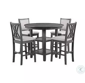 Amy Gray 5 Piece Round Counter Height Dining Set