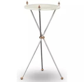 Felix Gray and White Round Marble Top Martini Table