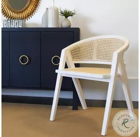 Rue Navy Textured Linen 4 Door Buffet