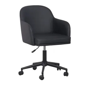 Sydney Black Upholstered Swivel Desk Chair