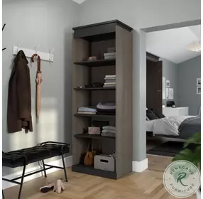 Orion Bark Gray And Graphite 30" Shelving Unit
