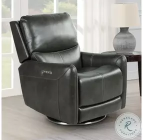 Athens Charcoal Swivel Triple Power Motion Chair