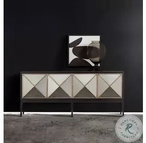 Jova Black Four Door Credenza