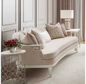 La Marisia Tranquil and Creamy Pearl Chenille 72" Loveseat