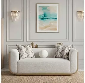 West Kensington Buff and Sea Salt Caramel 69" Loveseat