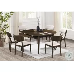 Rex Walnut 65" Round Dining Table with Self Storing Leaves