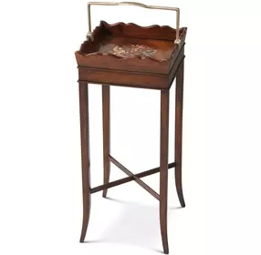 Althorp Ramsey Mahogany and Gold Square Georgian Butler Accent Table